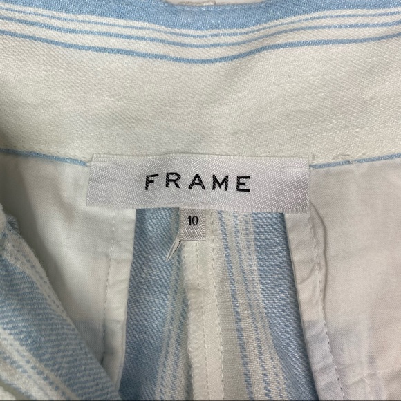 NWT Frame Fine Stripe Linen Shorts Sz 10 - Picture 5 of 9